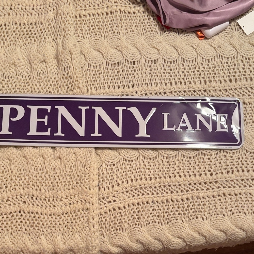 Purple Penny Lane Sign